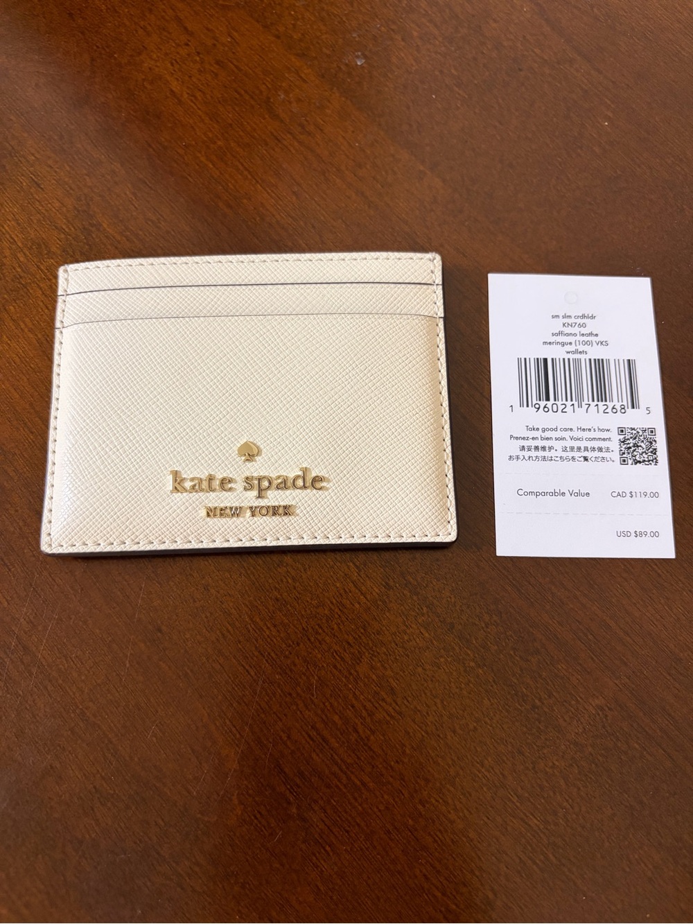 kate spade Meringue Small Slim Card Holder